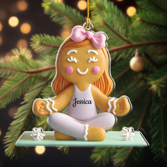 Gingerbread Yoga Acrylic Ornament