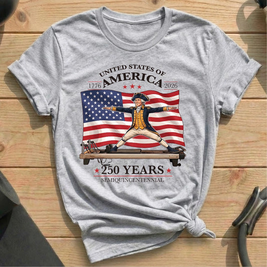 Washington 250th USA T-shirt - in MindCloth Pilates Tshirt Collection