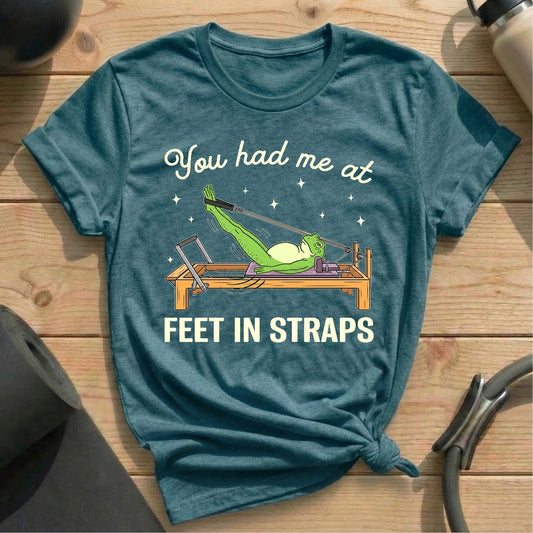 Frog Love Feet In Straps T-shirt -Â in MindCloth Pilates Tshirt Collection