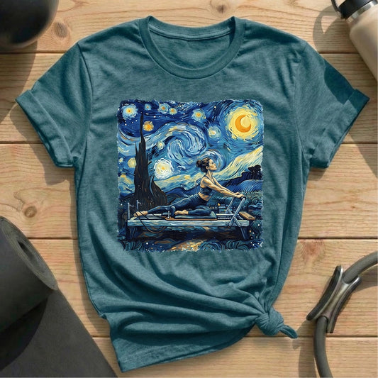Starry Night Pilates T-shirt - in MindCloth Pilates Tshirt Collection