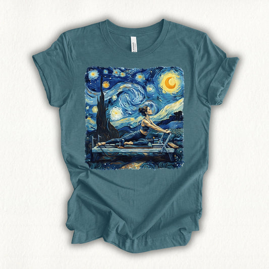 Starry Night Pilates T-shirt - in MindCloth Pilates Tshirt Collection