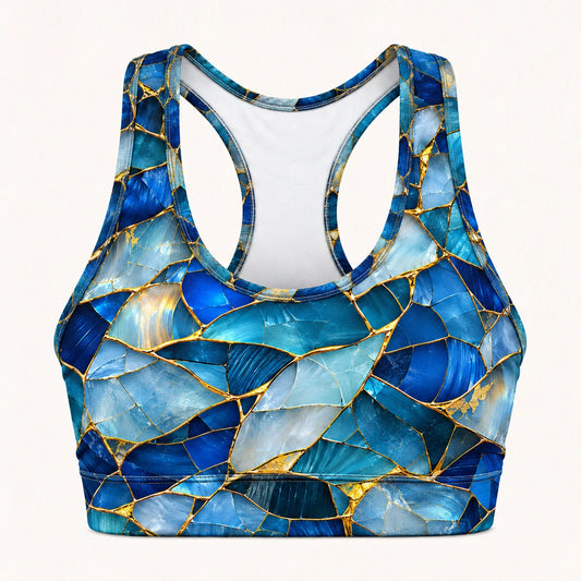 Golden Kintsugi Racer Back Bra