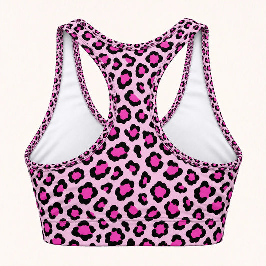 Pink Leopard Racer Back Bra