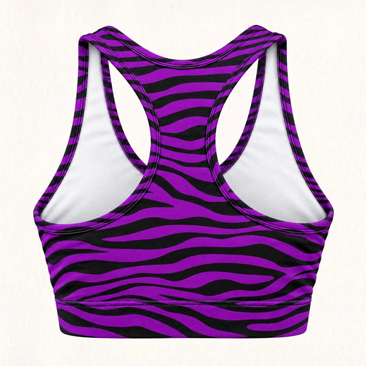Purple Zebra Racer Back Bra