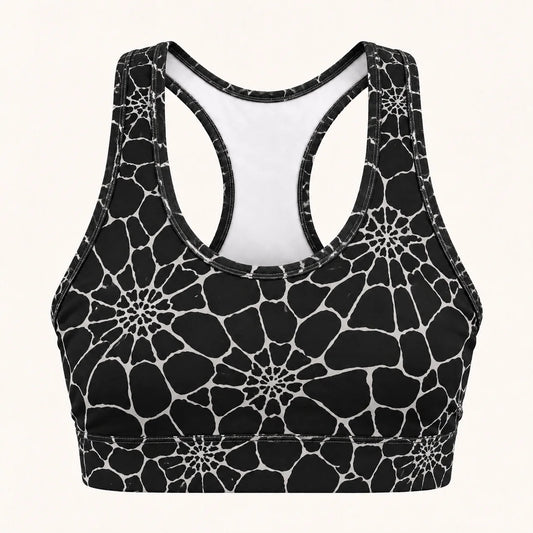 Spiderweb Noir Racer Back Bra