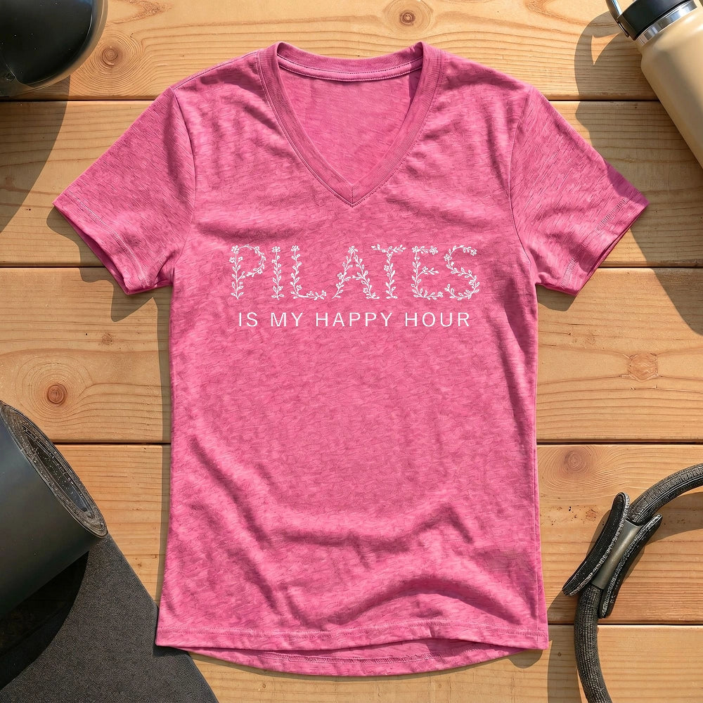 Pilates Is My Happy Hour Lady V-neck