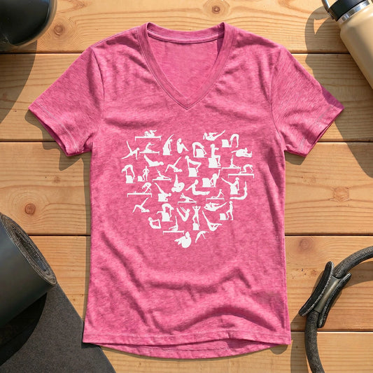 Pilates Poses Heart Lady V-neck