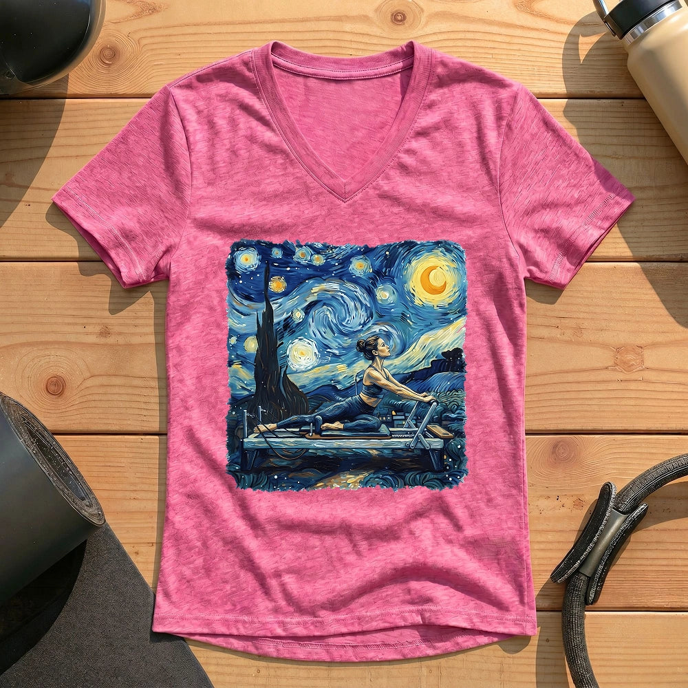 Starry Night Pilates Lady V-neck