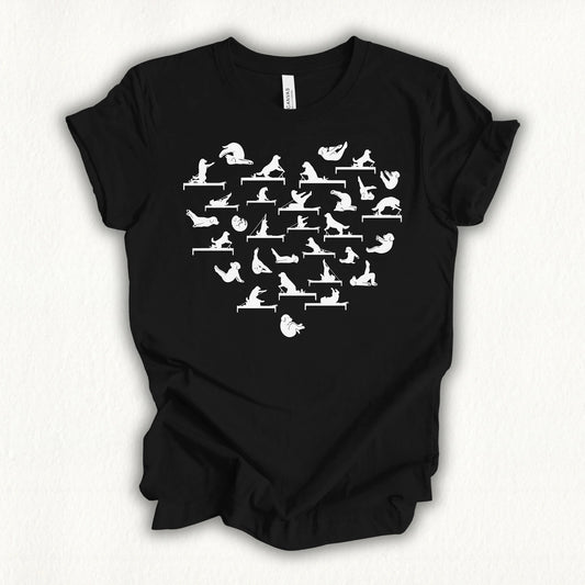 Dog Pilates Pose Heart T-shirt