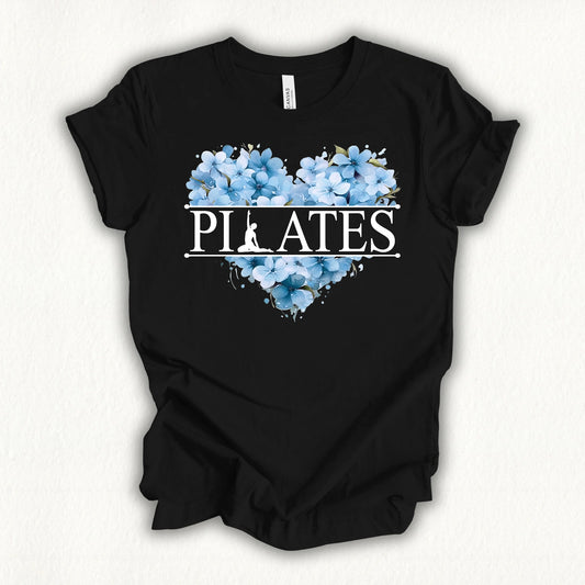 Pilates Floral Heart Shape T-shirt