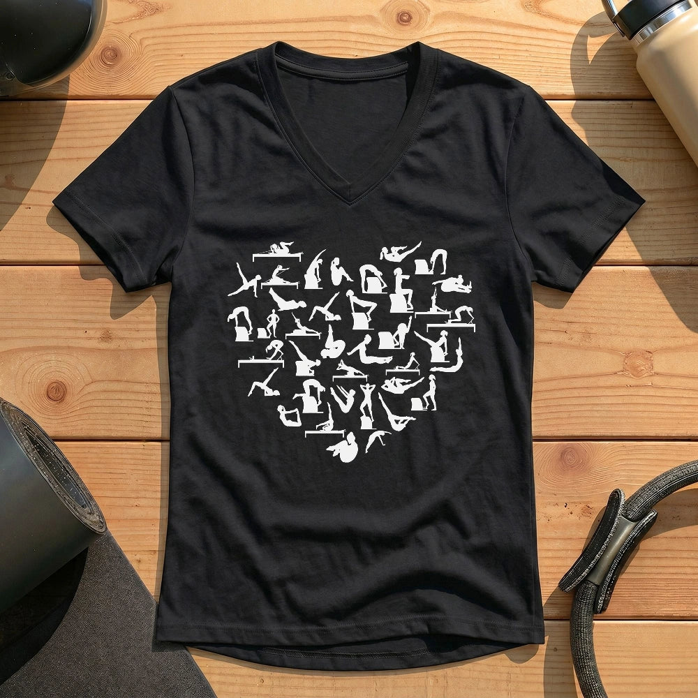Pilates Poses Heart Lady V-neck
