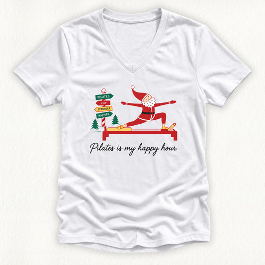 Happy Hour Christmas Lady V-neck