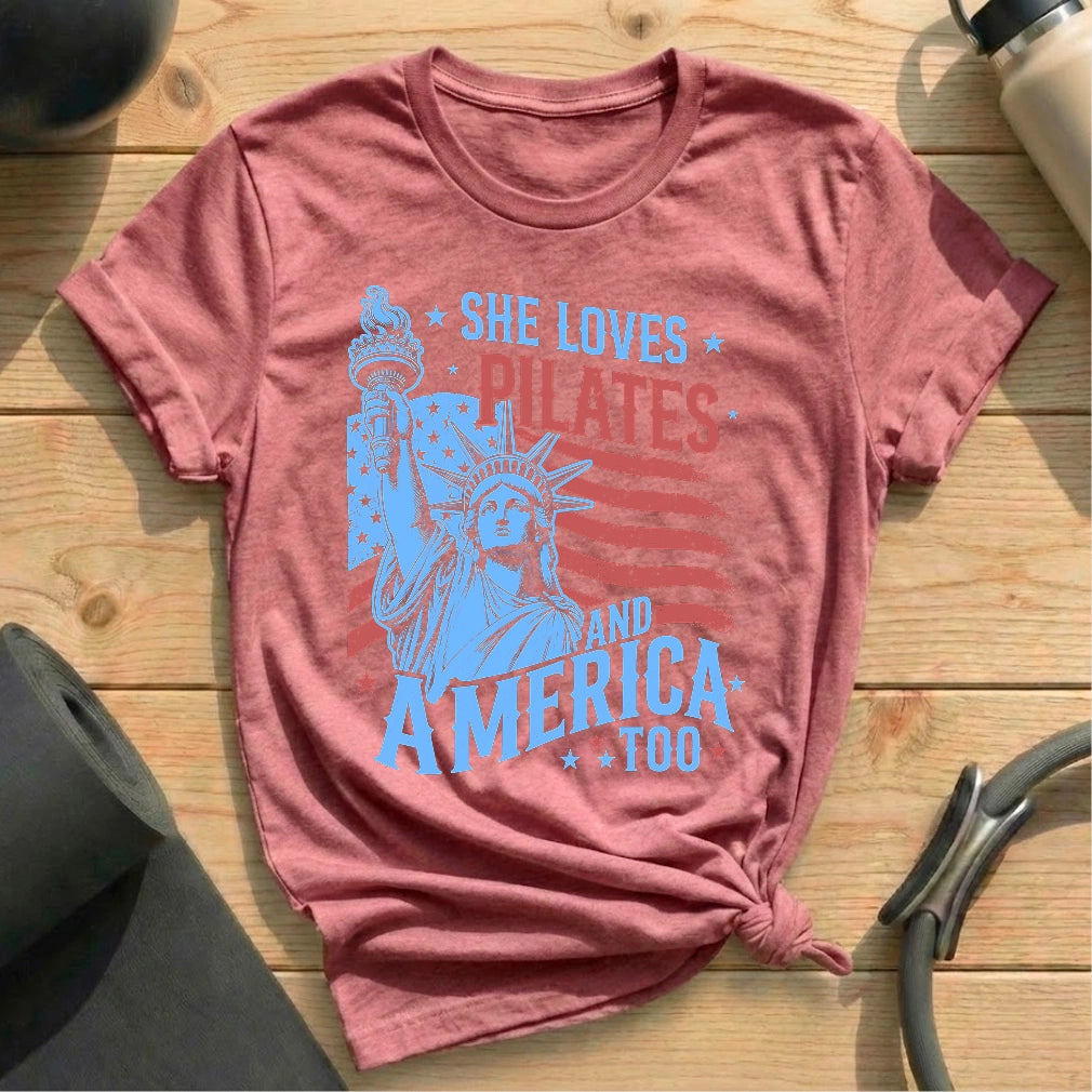 Love Pilates & America T-shirt