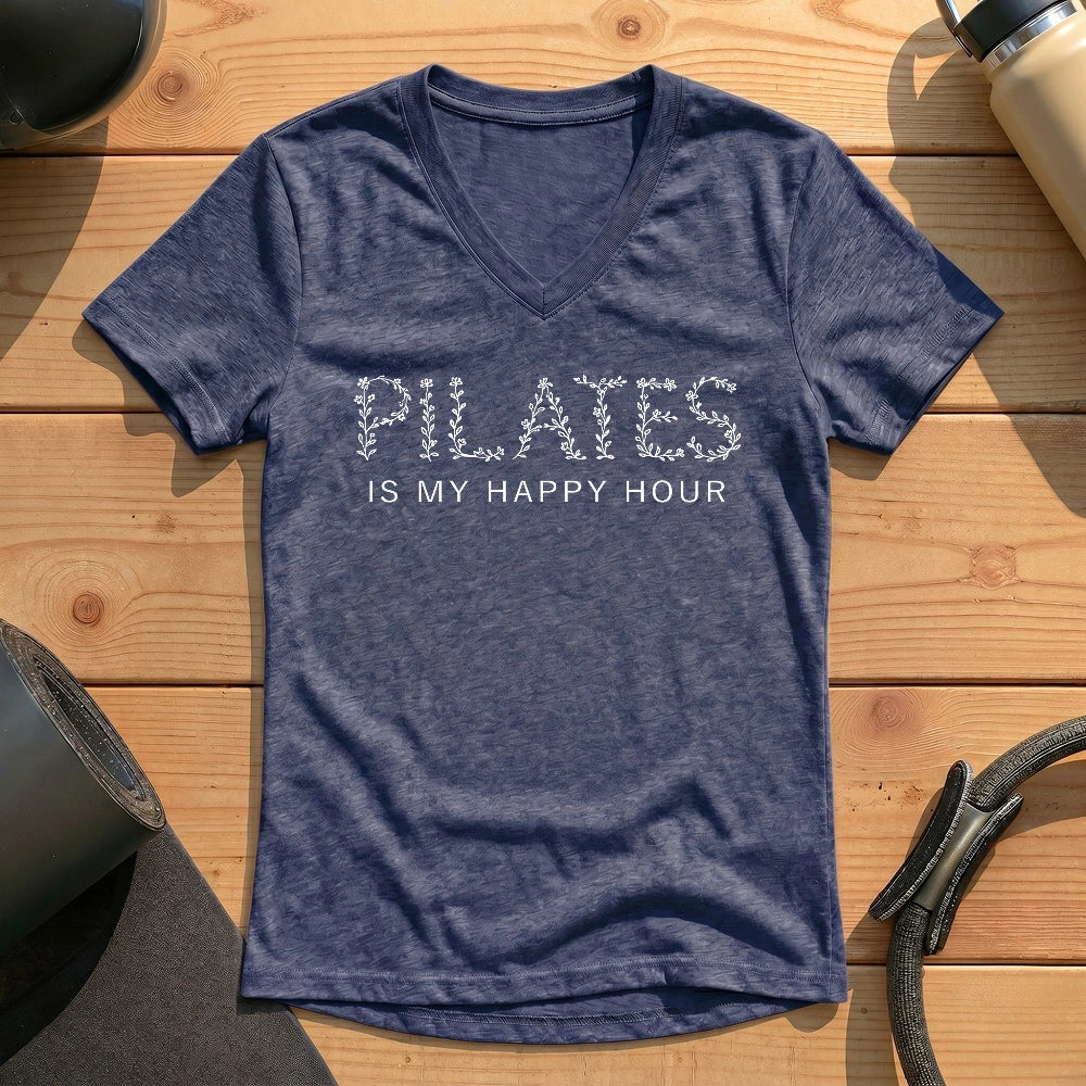 Pilates Is My Happy Hour Lady V-neck