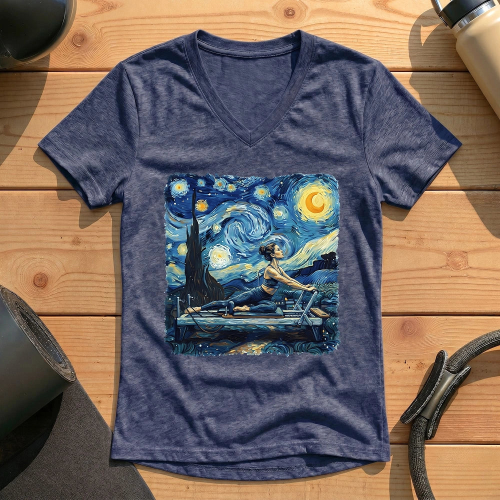 Starry Night Pilates Lady V-neck