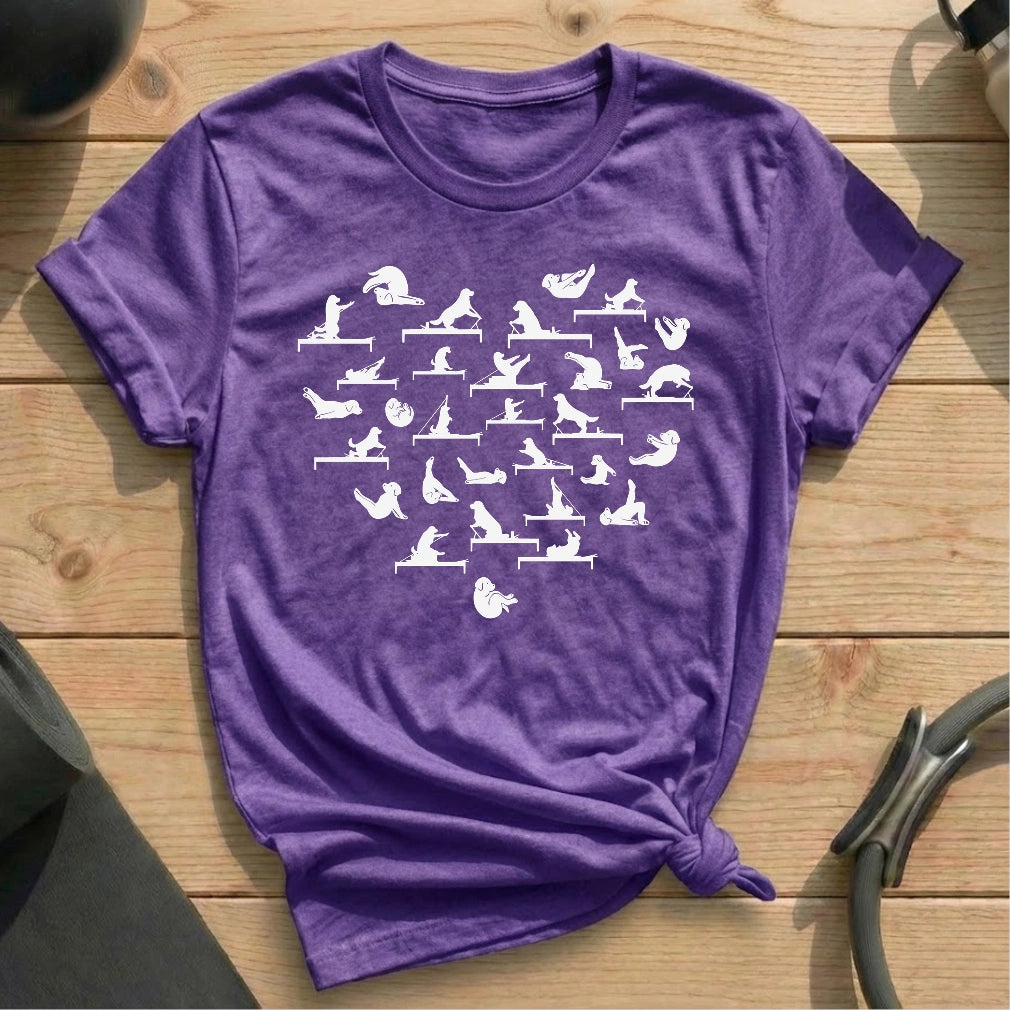 Dog Pilates Pose Heart T-shirt