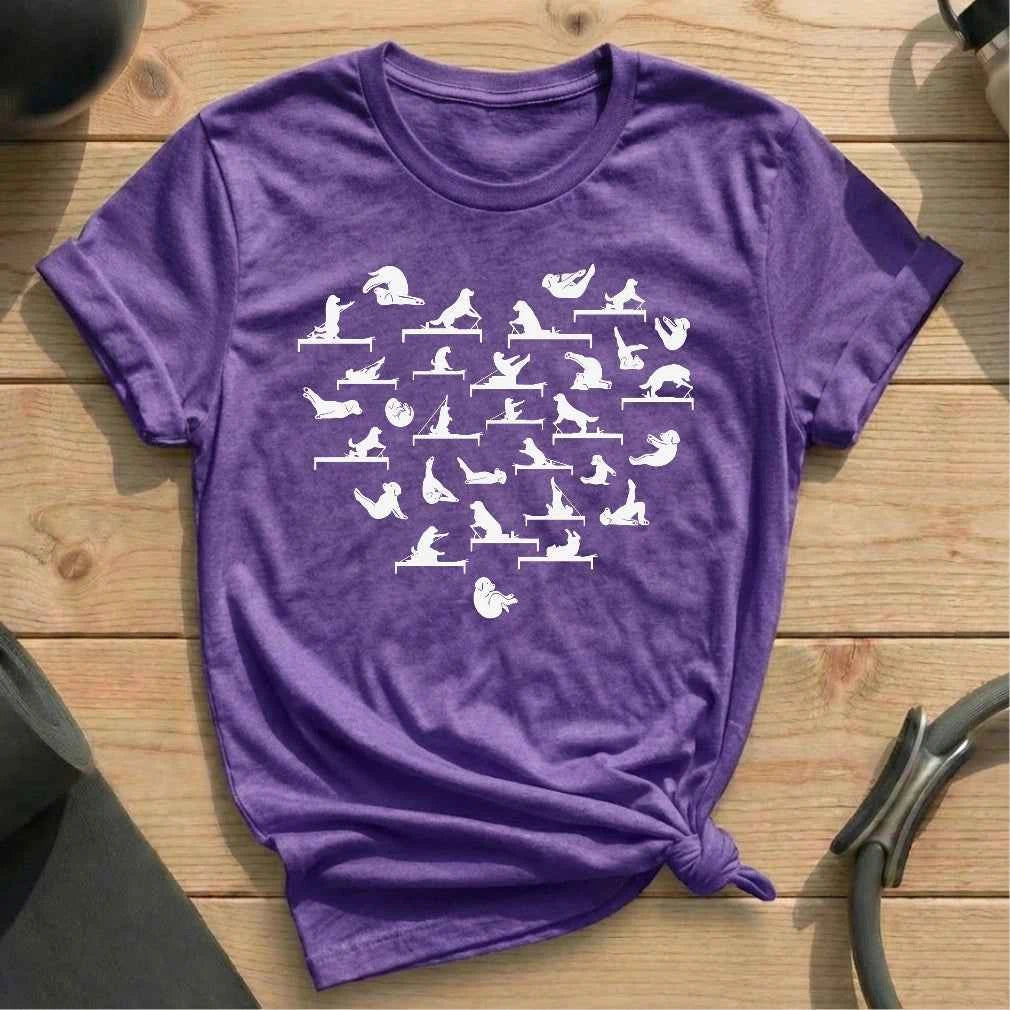 Dog Pilates Pose Heart T-shirt