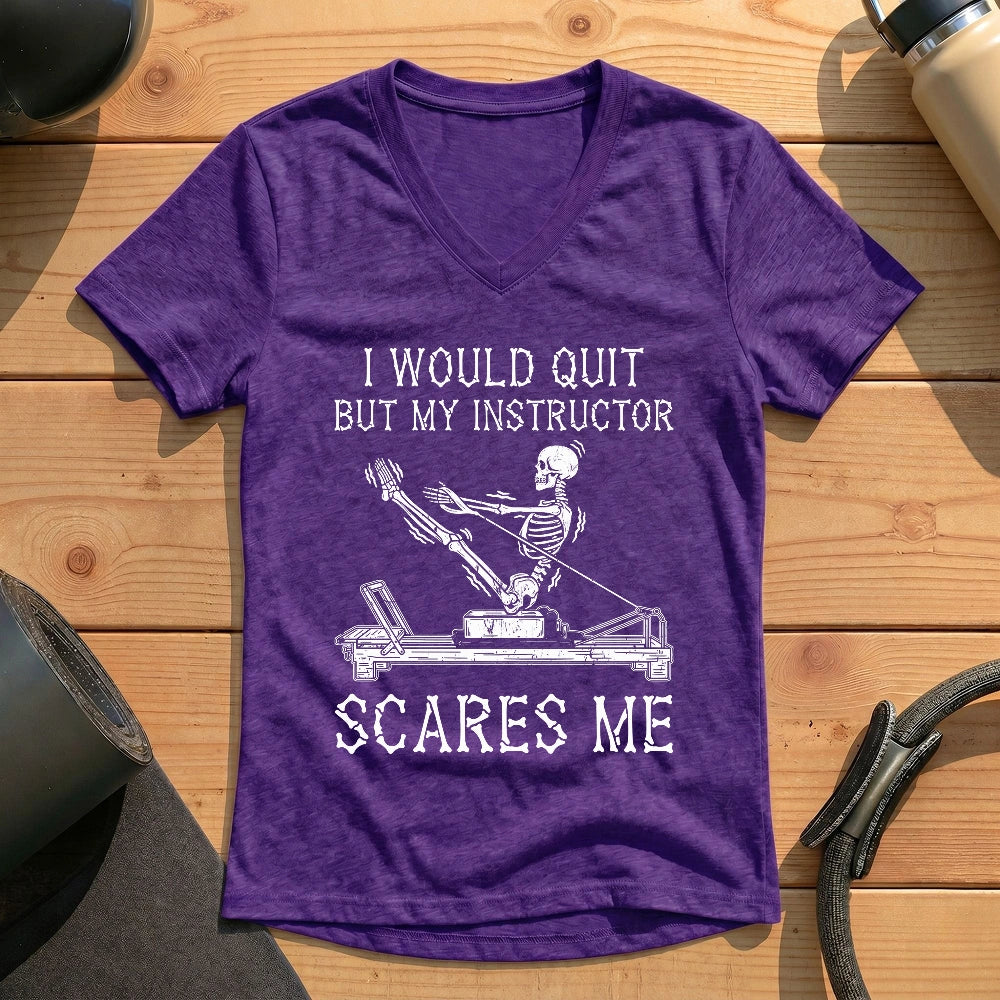 Instructor Scares Me Lady V-neck