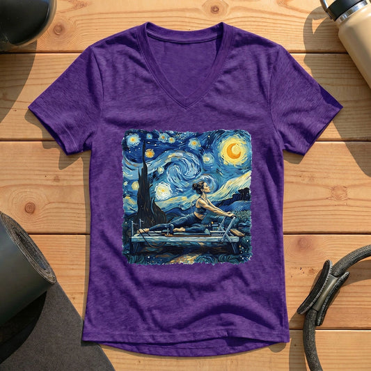 Starry Night Pilates Lady V-neck
