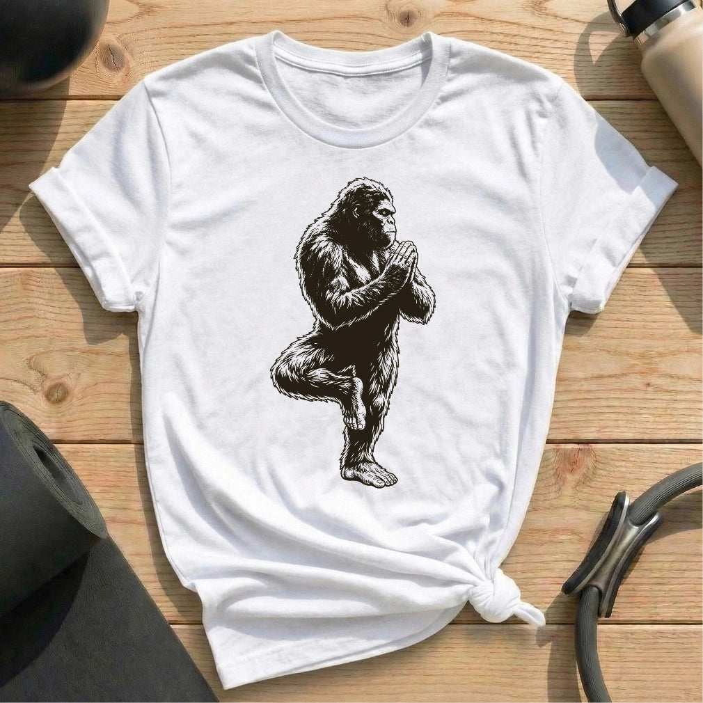 Bigfoot In Tree Pose T-shirt