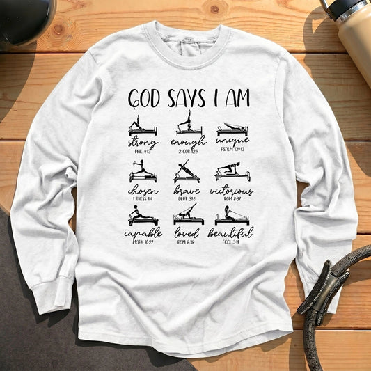 God Says Pilates Long Sleeve T-shirt