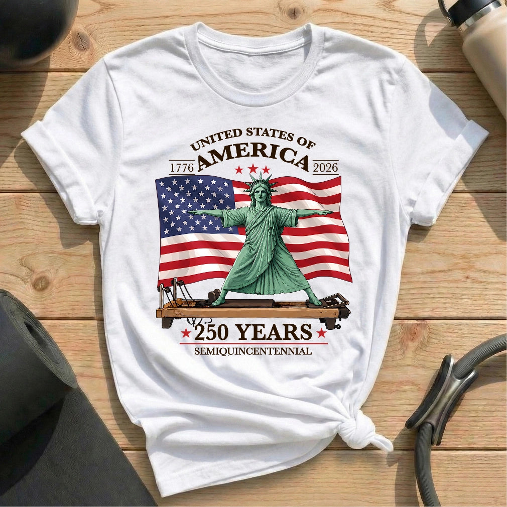 Liberty 250 Semiquincentennial T-shirt - in MindCloth Pilates Tshirt Collection