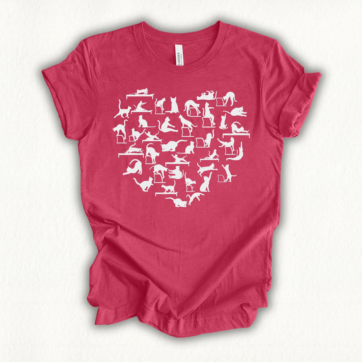 Cat Pilates Pose Heart T-shirt