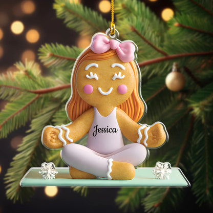 Gingerbread Yoga Acrylic Ornament