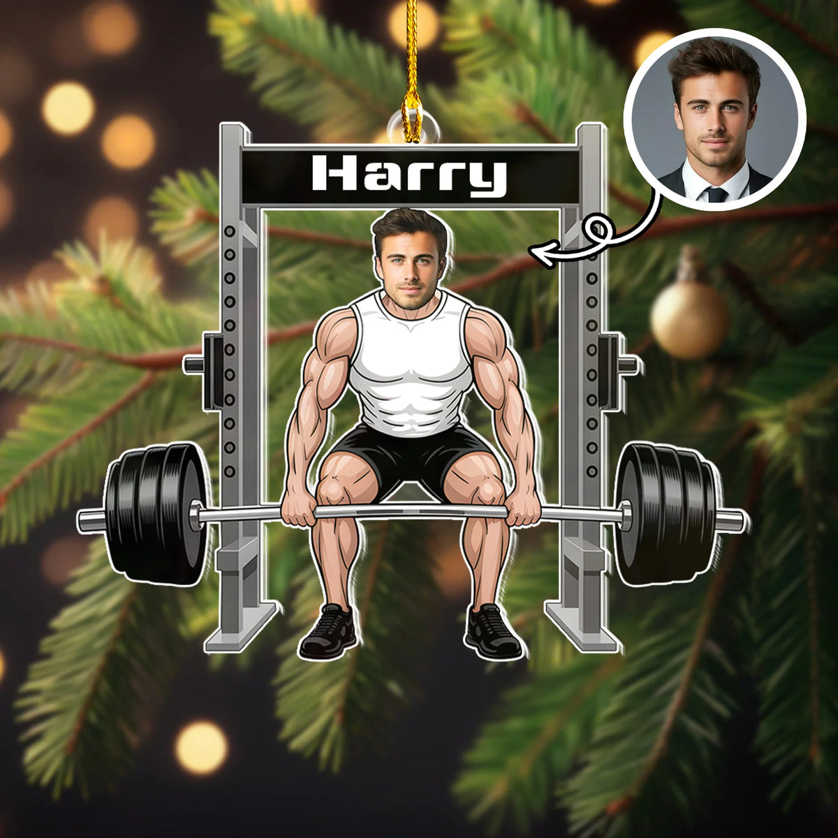 Deadlift Gymer Acrylic Ornament