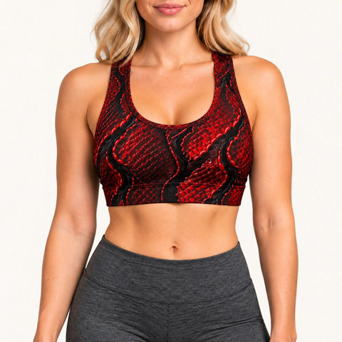 Red Venom Racer Back Bra