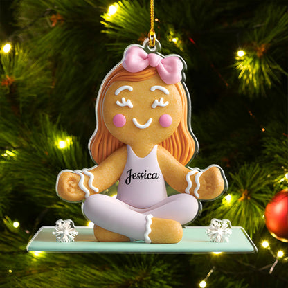 Gingerbread Yoga Acrylic Ornament