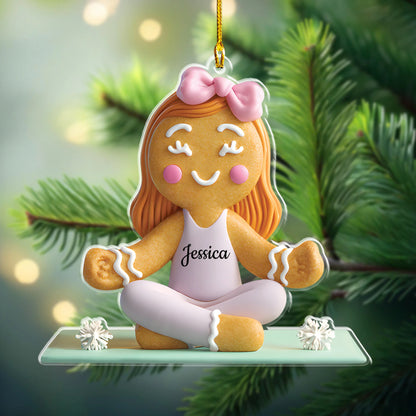 Gingerbread Yoga Acrylic Ornament