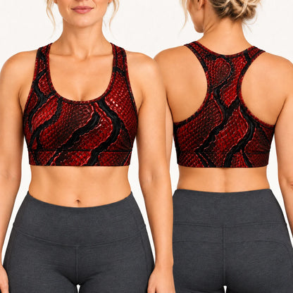 Red Venom Racer Back Bra