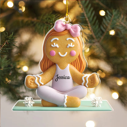 Gingerbread Yoga Acrylic Ornament