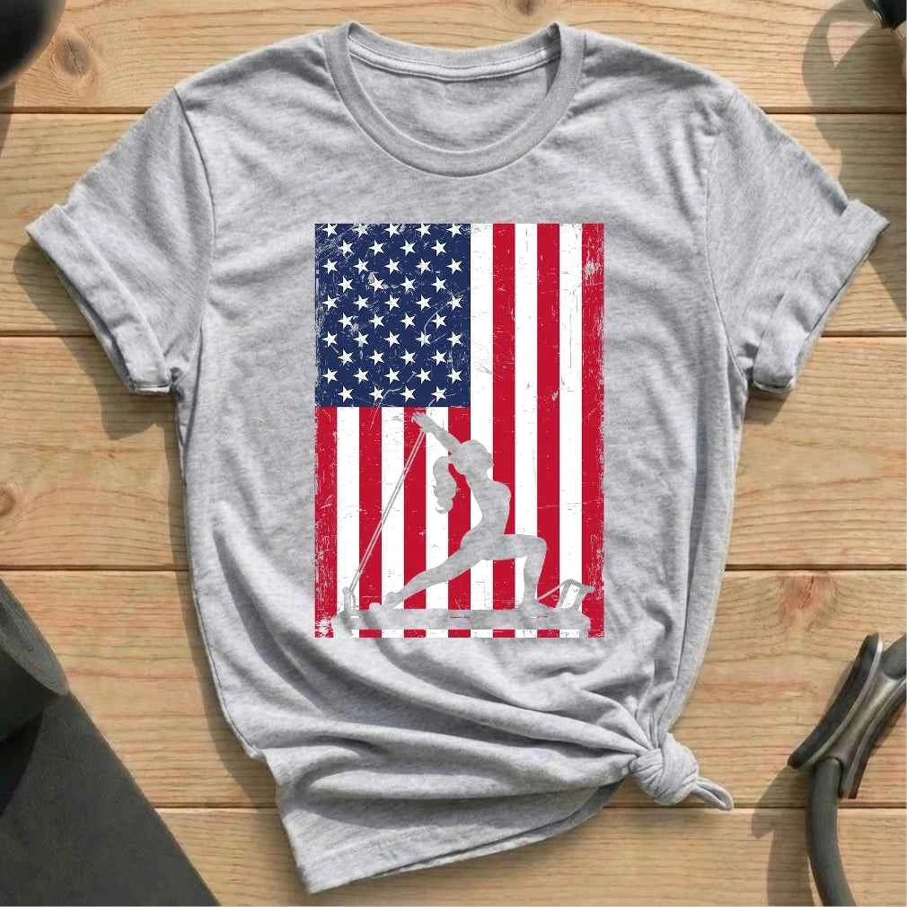 American Flag Pilates T-shirt