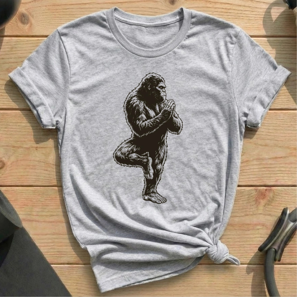 Bigfoot Meditate Retro T-shirt