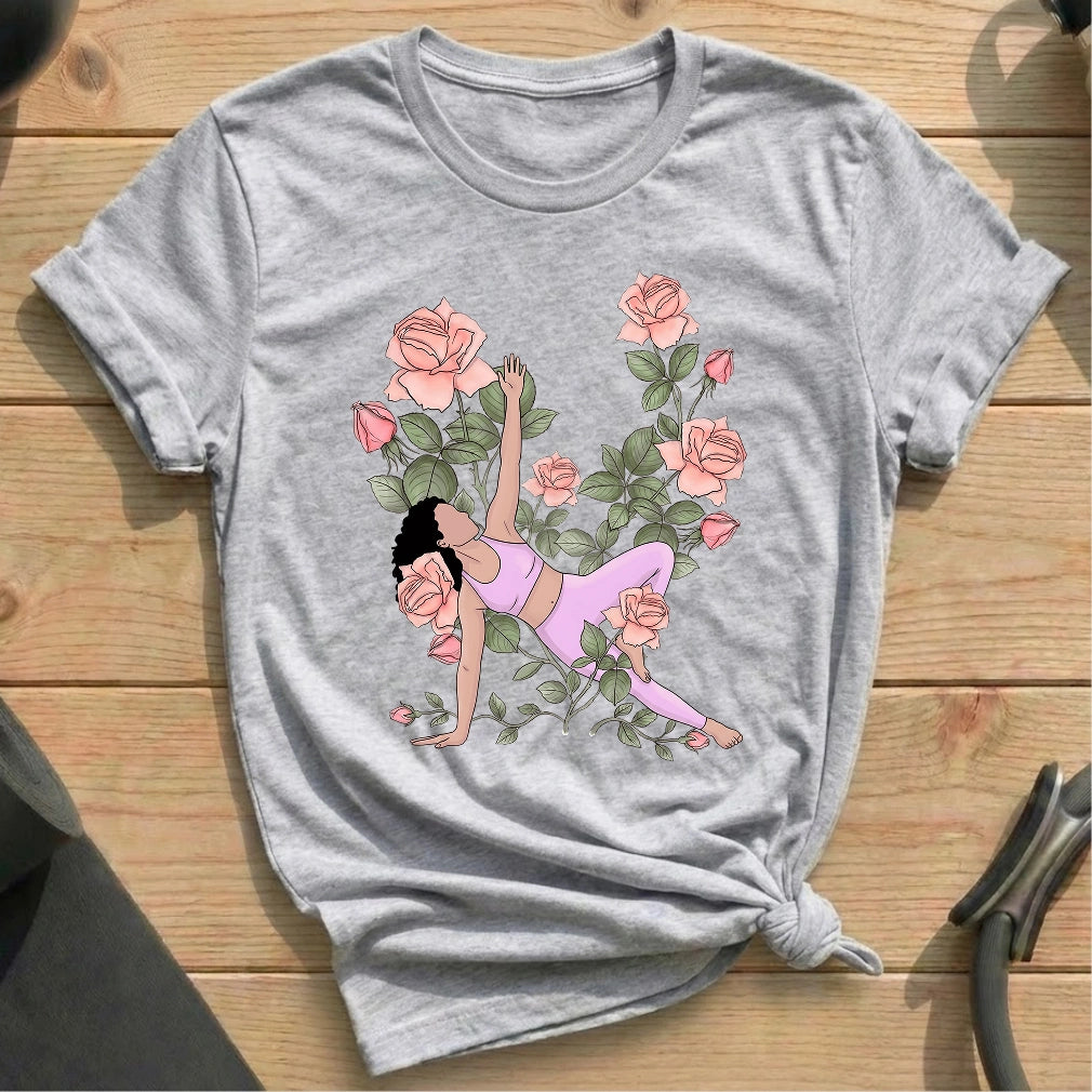 Flower Bend T-shirt - in MindCloth Pilates Tshirt Collection