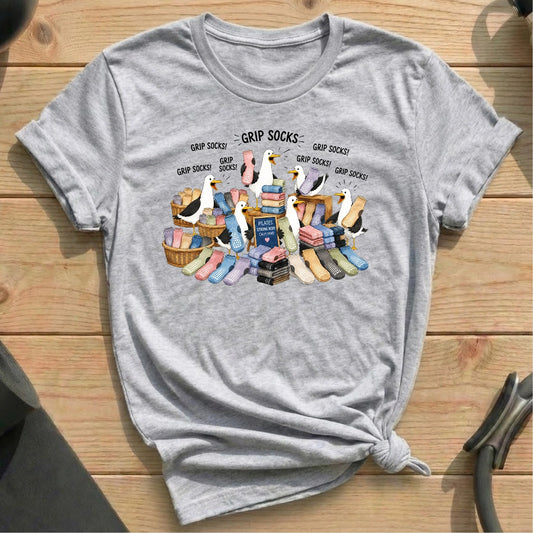 Goose Grip Socks T-shirt - in MindCloth Pilates Tshirt Collection