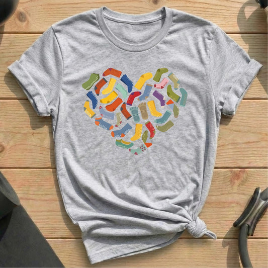 Grip Socks Heart T-shirt - in MindCloth Pilates Tshirt Collection