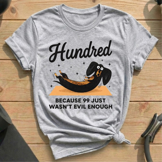 Hundred Evil Dog T-shirt - in MindCloth Pilates Tshirt Collection