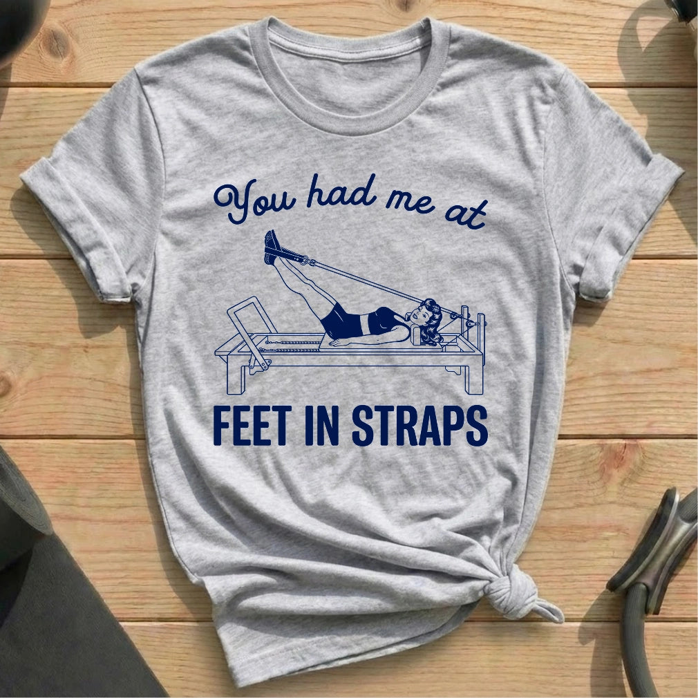 I Love Feet In Straps T-shirt - in MindCloth Pilates Tshirt Collection