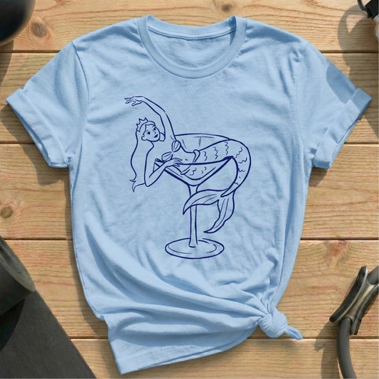 Mermaid Martini Pose T-shirt - in MindCloth Pilates Tshirt Collection