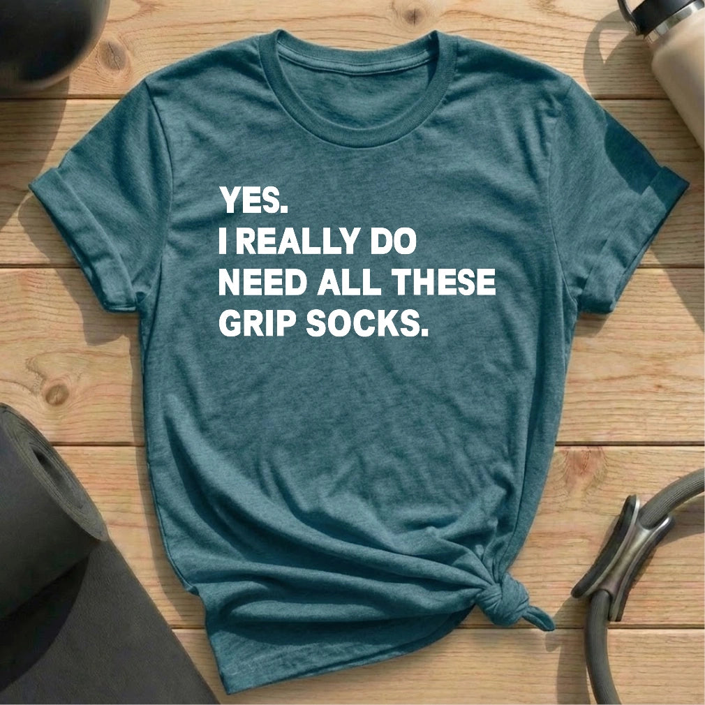 All These Grip Socks T-shirt - in MindCloth Pilates Tshirt Collection