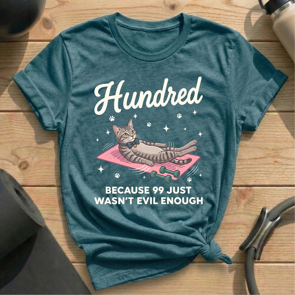 Hundred Kitty T-shirt - in MindCloth Pilates Tshirt Collection