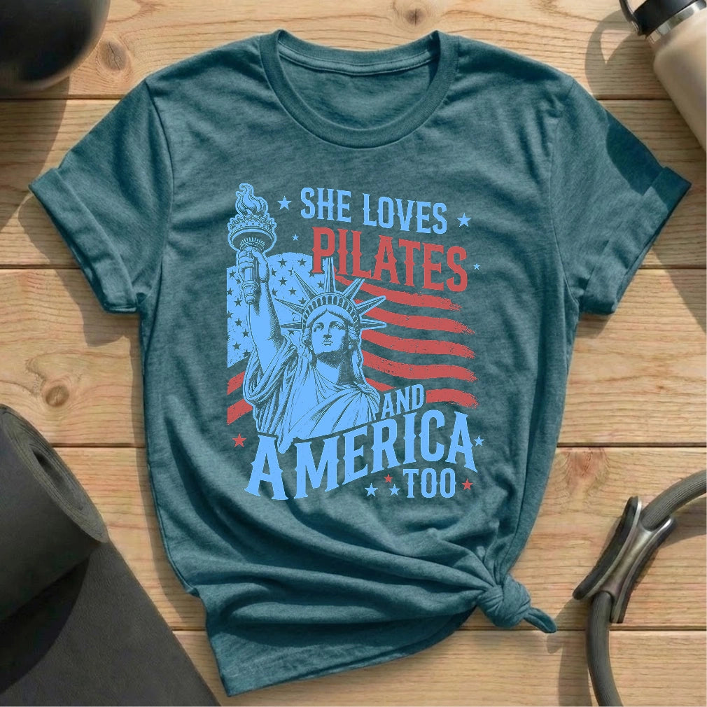 Love Pilates & America T-shirt
