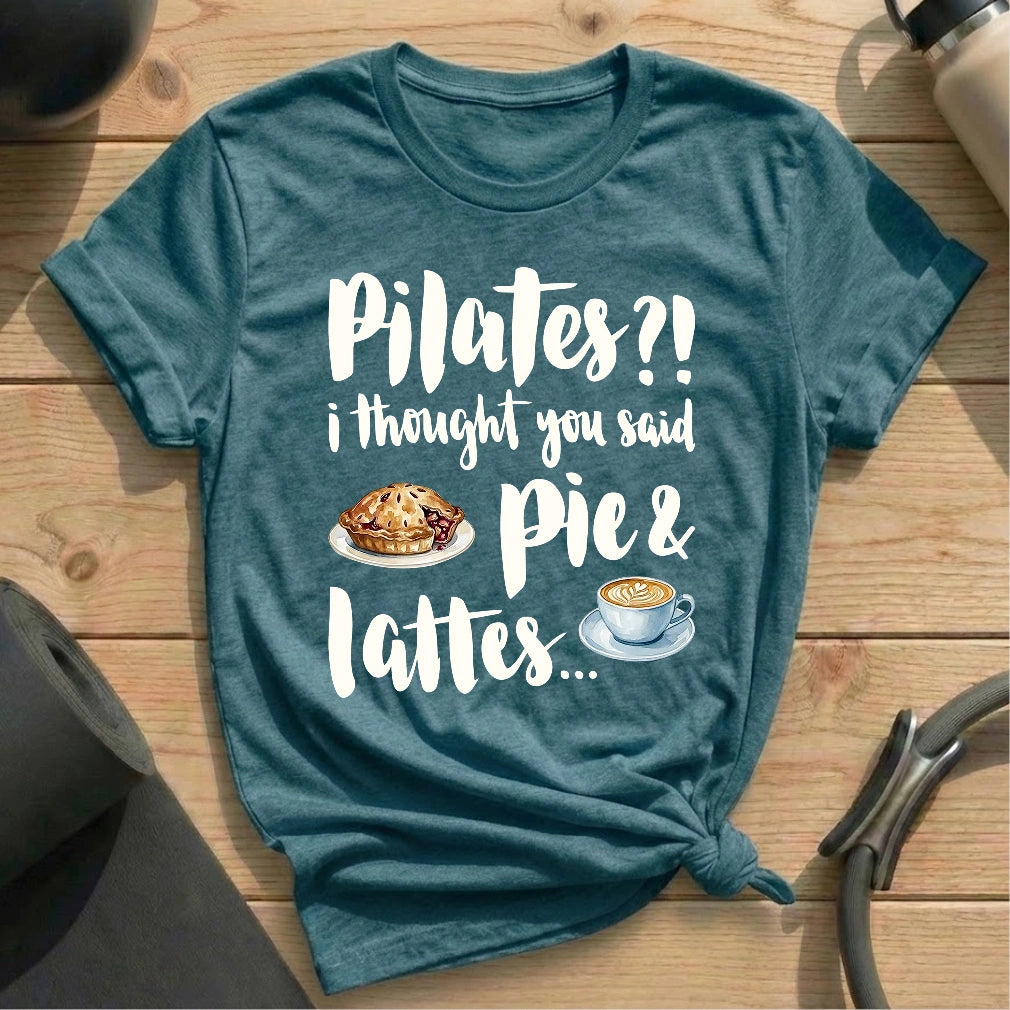 Pie And Lattes T-shirt - in MindCloth Pilates Tshirt Collection