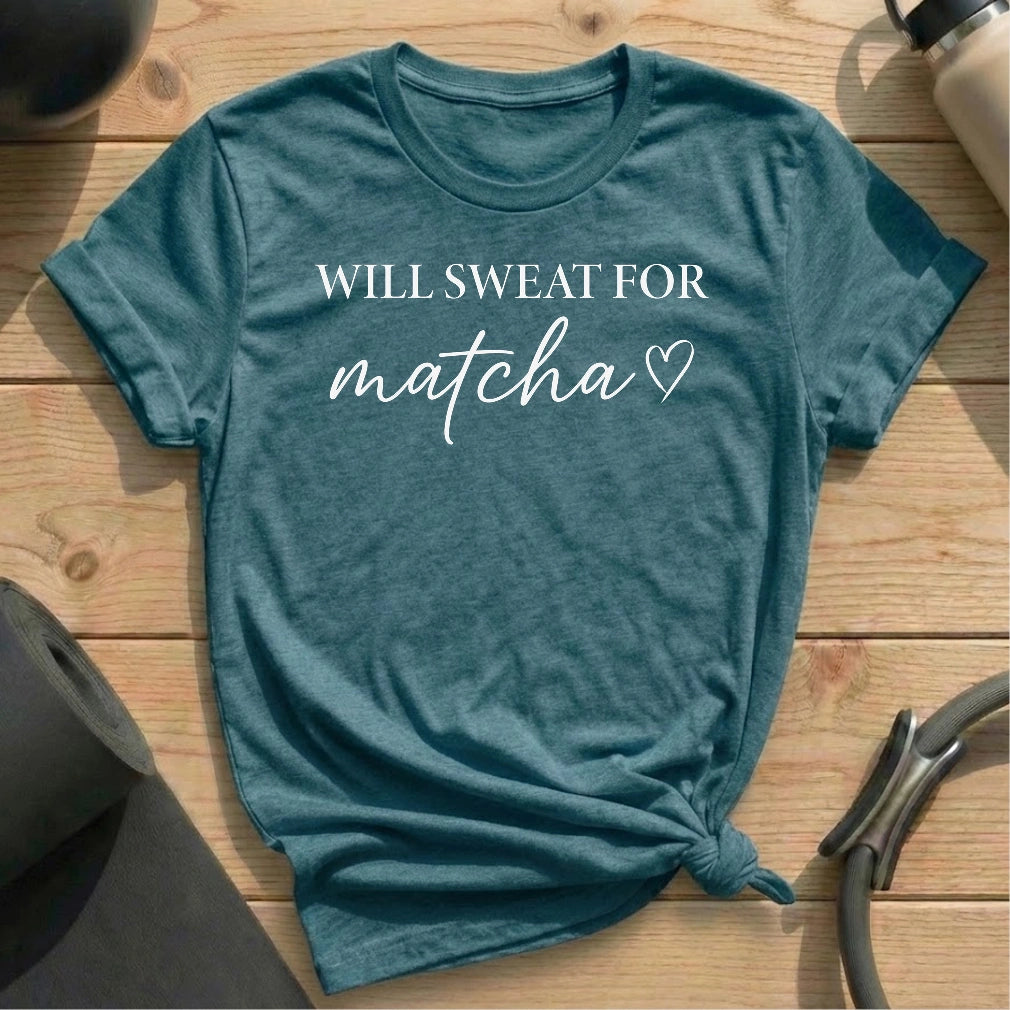 Sweat For Matcha T-shirt - in MindCloth Pilates Tshirt Collection