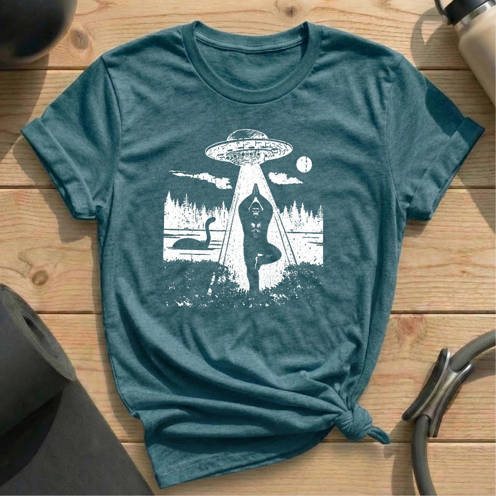 UFO Bigfoot Yoga T-shirt
