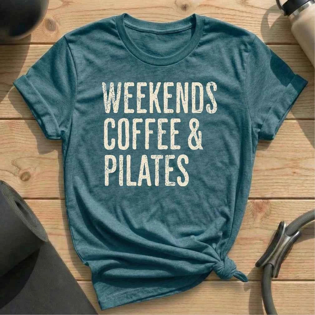Weekends Coffee Pilates T-shirt
