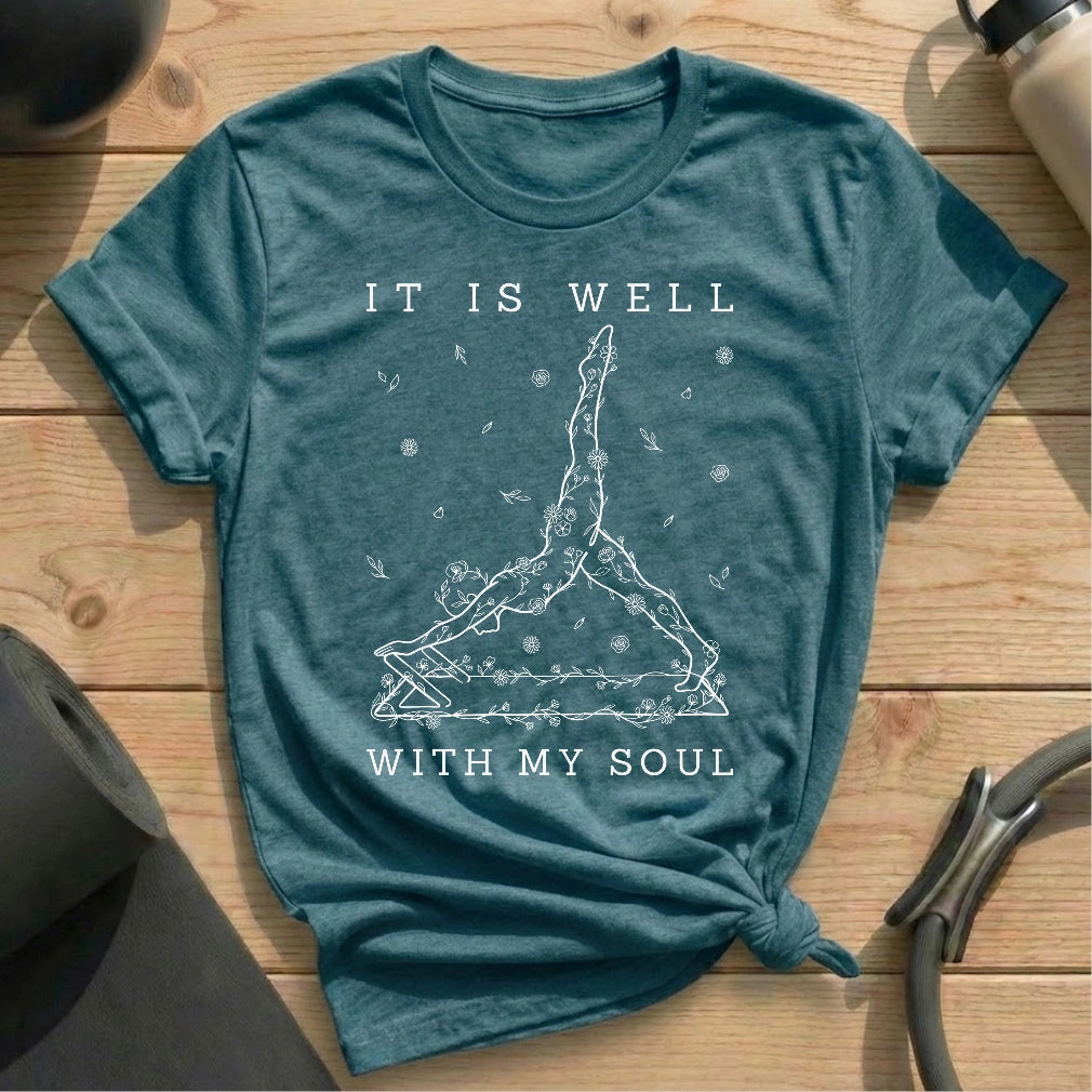 Well With My Soul T-shirt - in MindCloth Pilates Tshirt Collection